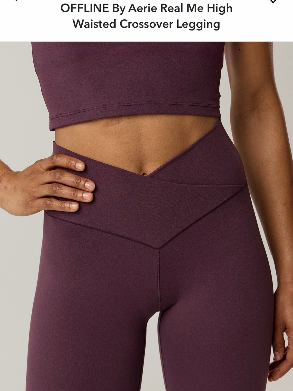aerie High-Waisted Crossover Leggings in Plum